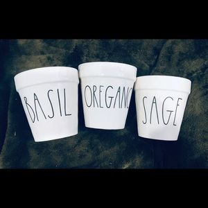 Trio Rae Dunn Herb Pots